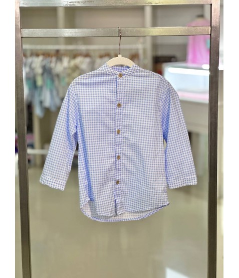 Camisa juan cuadros vinchy azul cielo