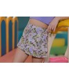 Faldashort flores lila