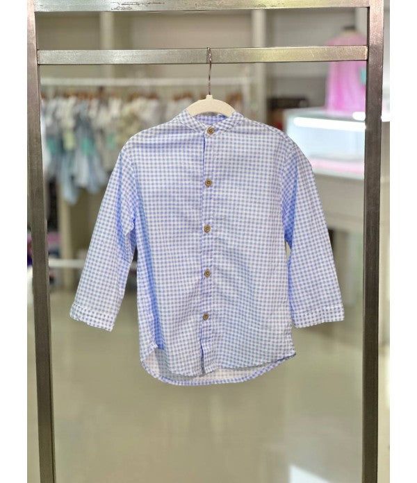 Camisa juan cuadros vinchy azul cielo